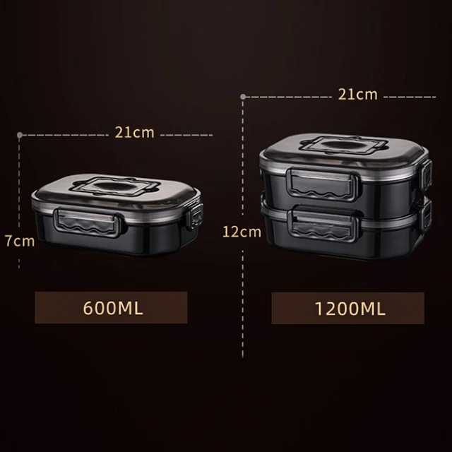 Stainless Steel Lunch Box Portable Business Simple Compartment Bento Box Kitchen Leakproof Food Containers for Men