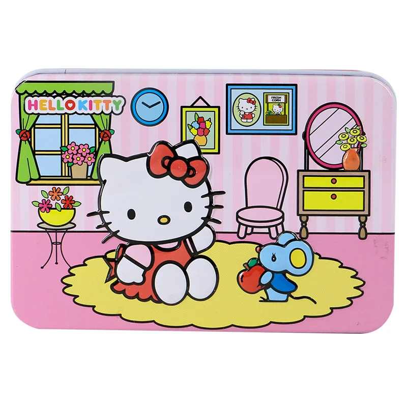 Головоломка Hello kitty детская головоломка puzzleTin коробка упаковка 60 шт - Цвет: KT-chipingguo