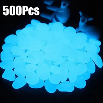

500 Pcs Glow In Dark Pebble Stones Multicolor For Yard Garden Pool Decor Non Toxic Non Radioactive Environmentally Friendly