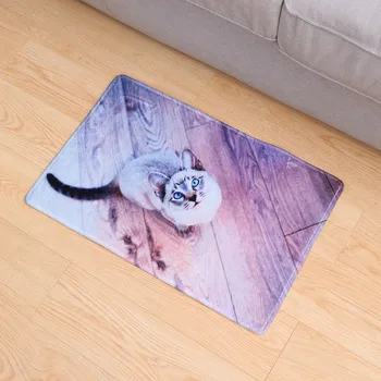 

1PC Non-slip 3D Anti-skid Fashion Cartoon Doormat Cat Pattern Floor Mat for Kitchen Hotel Home Living Room