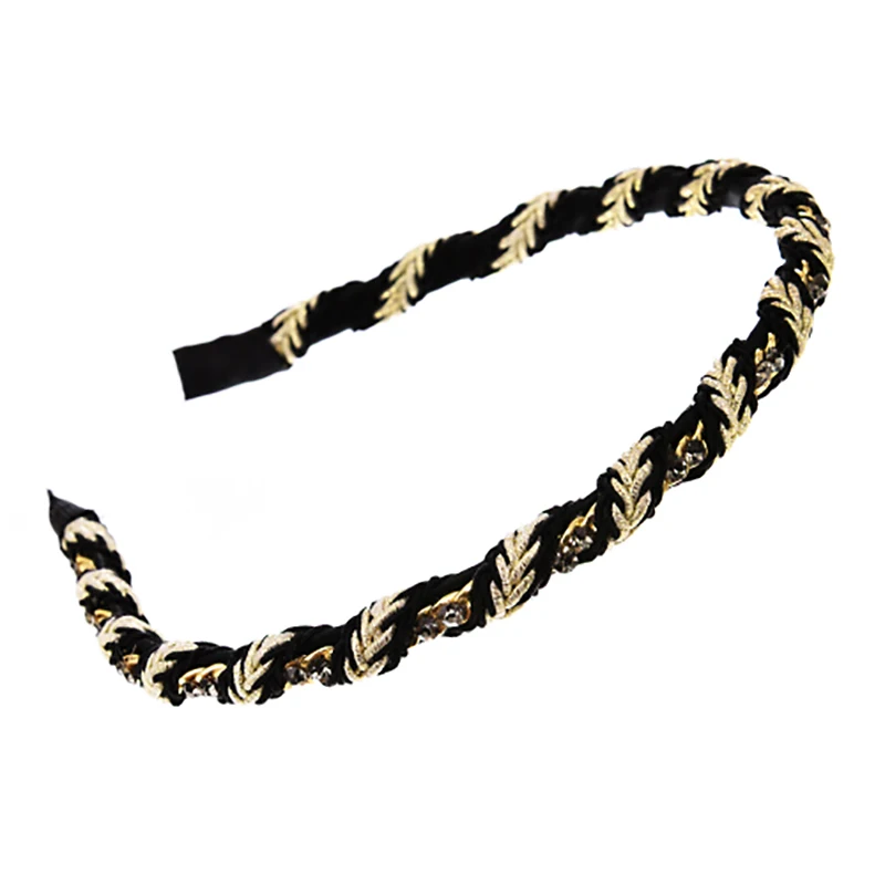 

ZHINI New Fashion AAA Zircon Crystal Handmade Weave Headbands for Women Simple Adjustable Hair Band Hair Accessories Jewelry