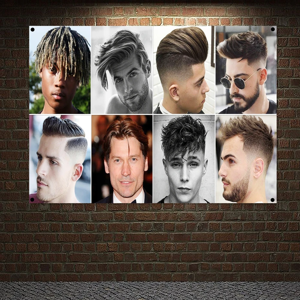 Men’s Carving Hairstyle Poster Flag Wallpaper Tapestry Print Art Best