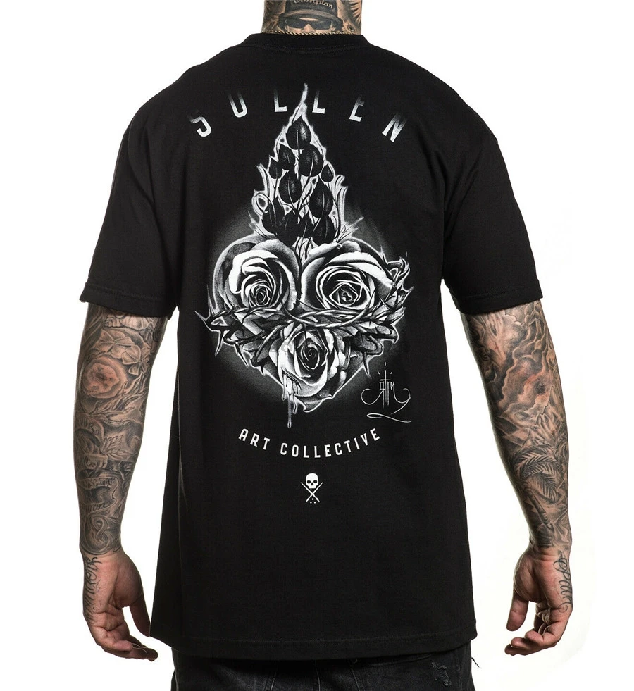 Sullen MenS Sacred Rose Short Sleeve T Shirt Black Clothing Apparel Tees Skate New Cool Tee |
