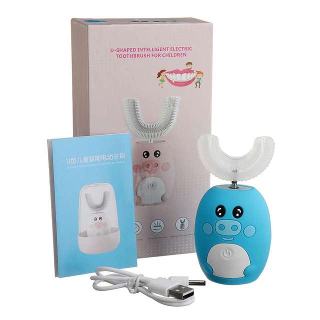 U 360 Degrees Kids Sonic Electric Toothbrush Music Silicon Automatic Ultrasonic Teeth Tooth Brush Cartoon Pattern Children