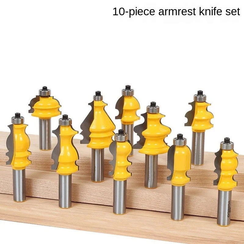 10PCS 1/2 Shank Architectural Molding Router Bits Set Casing Base CNC Line Woodworking Cutters Face Mill | Инструменты