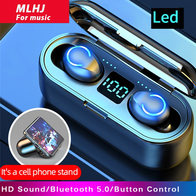 MLHJ Mini TWS Bluetooth 5 0 наушники беспроводные 9D Hifi стерео спортивные водонепроницаемые с