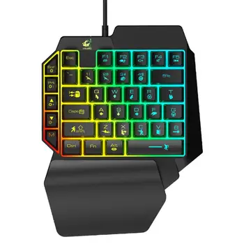 

K15 Colorful backlight One-handed Membrane Gaming Keyboard 35 Keys Backlit Single Hand Game Keypad
