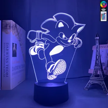 

3d Anime Light Sonic The Hedgehog Colorful Nightlight for Home Decoration Cool Kids Child Bedroom Led Night Light Sonic Figure