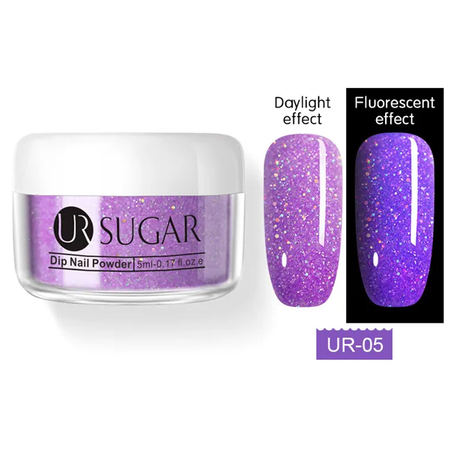 Glitter 5 Ur Sugar 5 мл ФЛУОРЕСЦЕНТНОЕ погружение ногтей Порошковая голографическая блестящая неоновая Dip пигментная Пыль для украшения ногтей натуральный сухой без - Цвет: Glitter 5