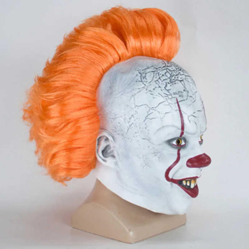 Pennywise Джокер маска Стивен Кинг It Chapter два 2 ужасов клоун Косплей латексный шлем страшный Хэллоуин вечерние костюм, реквизит