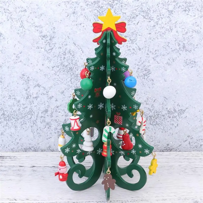 Lovely Christmas Party DIY Christmas Tree Cartoon Kids Craft Xmas Trees Decor for Home Office Ornaments