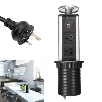 

Pop Pull Up Power Point Socket 3 Plug Dual USB Charger for Home Office Kitchen Worktop Desk Socket Extension Lead