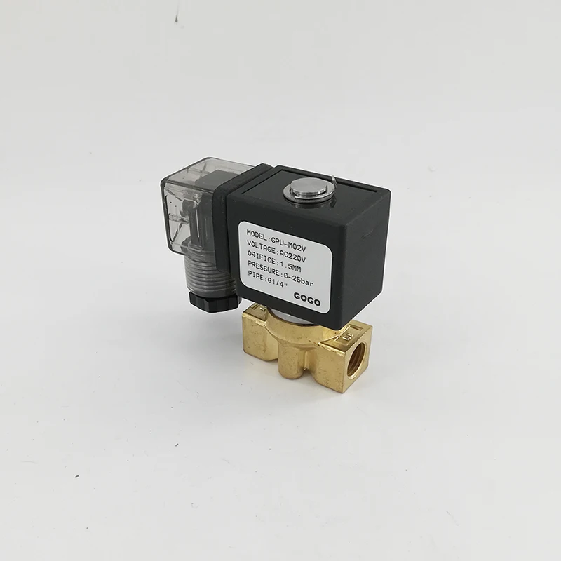PU-M02 тип проводки AC 110V 2/2 way прямого действия NC brass G1/4 &quotbsp Dental machine паровой