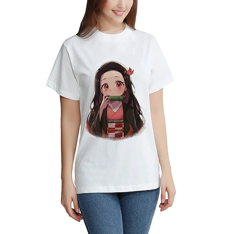 Kimetsu No Yaiba T-shirt Short Sleeve Men's And  Women's Tees Tops Kids Demon Slayer Oversized T Shirt DIY Photo Log Customized