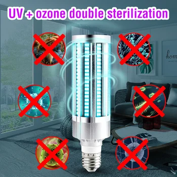 

E27 UV Sterilizing Lamp 220V Germicida UVC Light 60W Ultraviolet Disinfection Led Corn Bulb 110V Bactericidal Lamp With Ozone