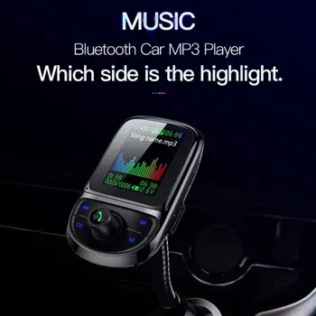 

Hot Car QC3.0 Dual USB charger FM Transmitter Pantalla a Color Bluetooth 5.0 Wireless Modulator Mp3 Player Voice broadcast