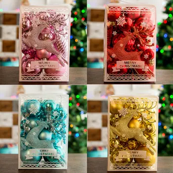 

30pcs Christmas Colored Balls for Christmas Tree Decoration Hanging Elk Ball Christmas Pendants Ornament for Xmas Party Home