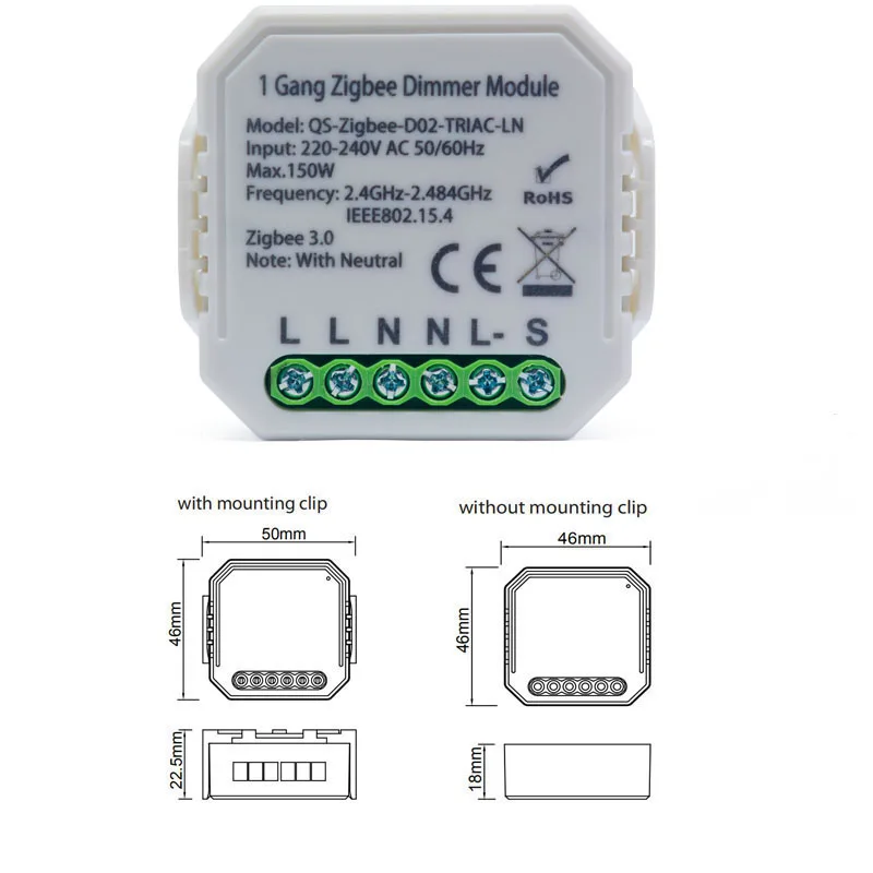 Interruptor atenuador Zigbee 3.0