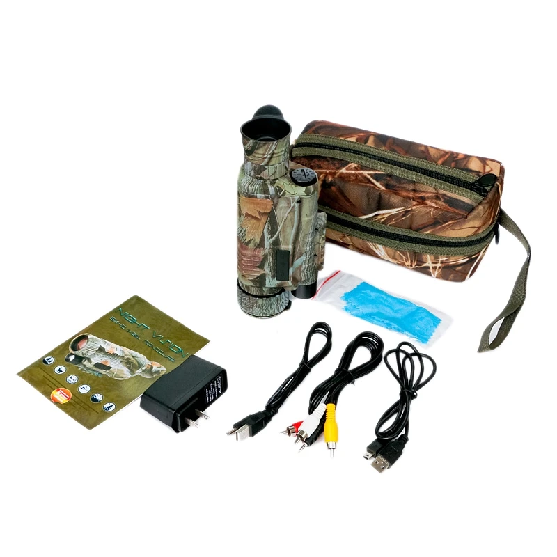 5 X 40 Infrared Night- Vision Monocular Infrared Digital Scope Hunting Telescope Long Range with Built-In Camera(Us Plug