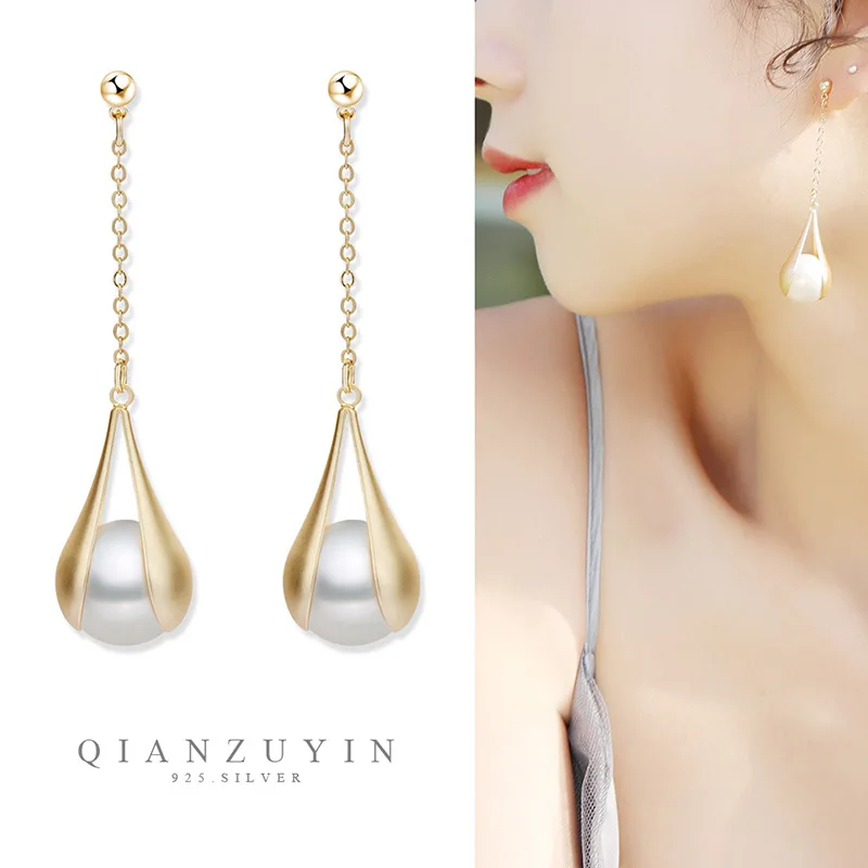 2020 korean fashion stud earrings luxury pearls drop dangle earring designer statement earings jewelry for women jewellery - Image 2