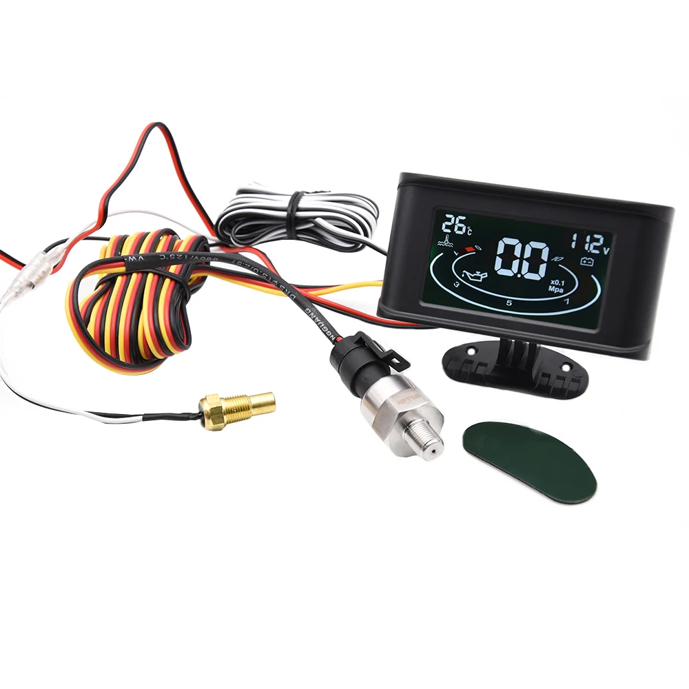 5 In 1 12V Car LCD Electronic Tachometer + Oil Pressure Gauge + Volt Voltmeter+Water Temperature Gauge+Fuel Gauge with Sensor