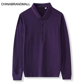 

Men Autumn Plus Fat Plus Size Lapel Long Sleeve T Shirt Fat Man Leisure Sweater Middle Age Inside Build Polo Shirt