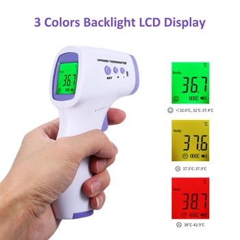 

Thermometer Infrared Non-contact Digital Forehead Temperature Measurement Handhold Fever Alarm Thermometer Gun PPE