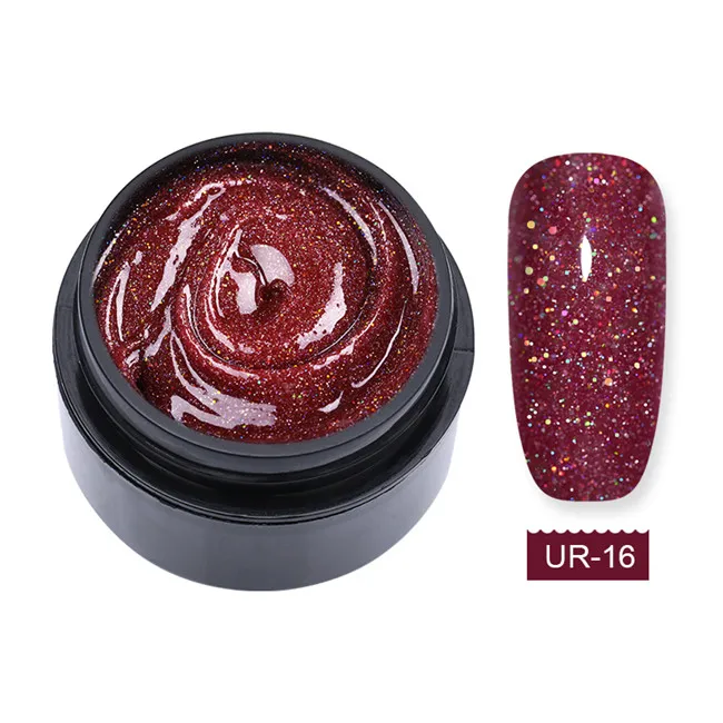 glitter16 UR SUGAR 15 мл сверкающий Удлинительный УФ-гель лак мерцающий блеск твердость ногтей Советы Инструменты строитель полиуф гель лак - Цвет: glitter16