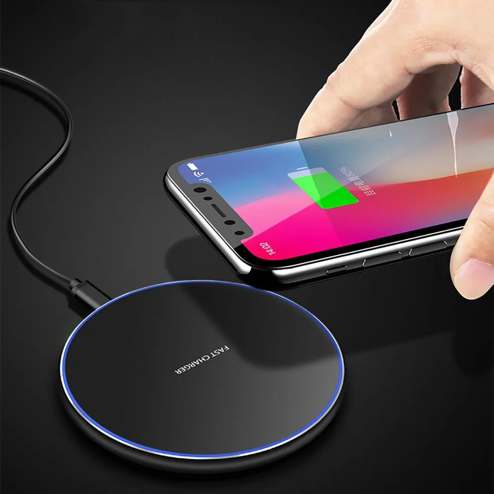 QI 10W Quick Wireless Charger For Apple iPhone XS Max XR X 8 QC 3.0 Fast Charging LG V30 Blackberry Evolve USB Pad | Мобильные