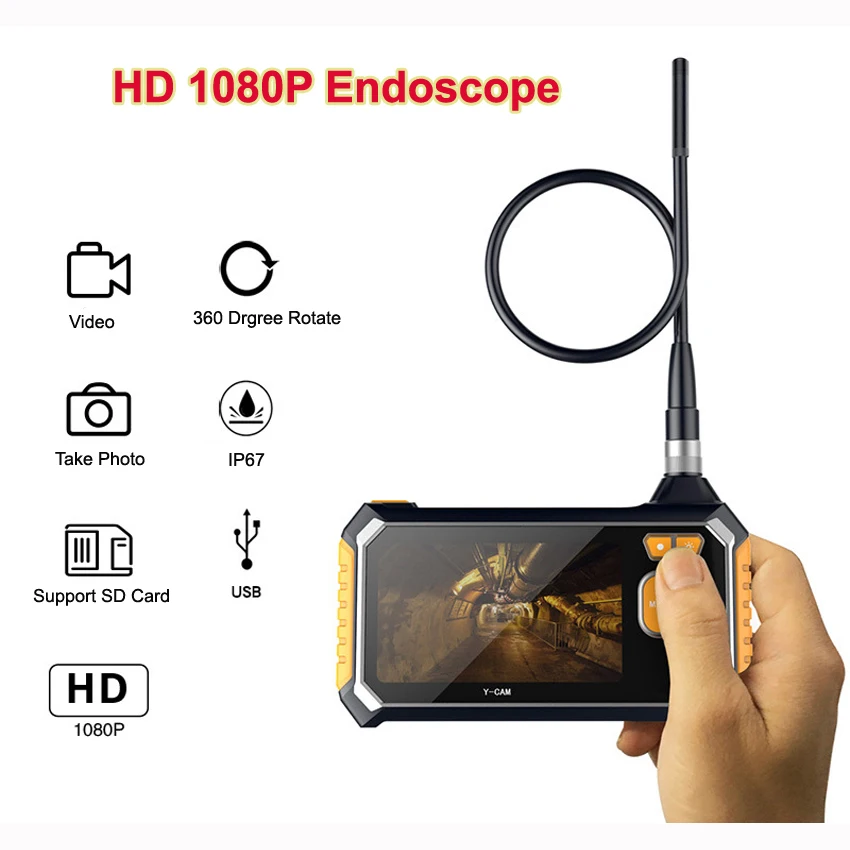 Эндоскоп камера HD 1080P 4,3 ЖК-видео Змея камера дренажная труба инспекционный эндоскоп бороскоп провод зонд IP67 водонепроницаемая камера