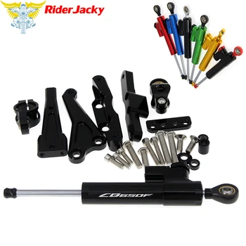 CNC Adjustable Motorcycle Linear Reversed Steering Damper with bracket Support For Honda CB 650F CB650F 2014-2017 2015 2016 CNC Adjustable Motorcycle Linear Reversed Steering Damper with bracket Support For Honda CB 650F CB650F 2014-2017 2015 2016