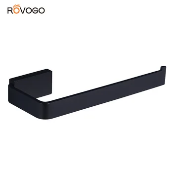 

ROVOGO Modern Hand Towel Holder Wall Mounted Stainless Steel Towel Ring for Bathroom Matte Black