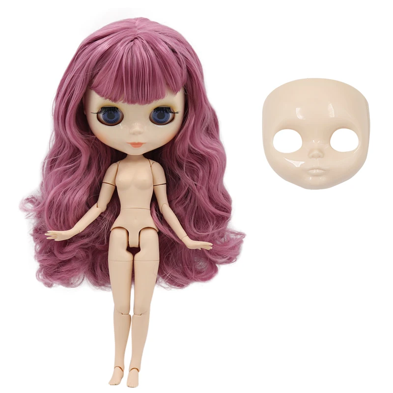 Ледяная фабрика Blyth кукла шарнирное тело с руками глянцевое лицо с большой грудью разные цвета волос белая кожа 30 см 1/6 BJD игрушка подарок - Цвет: doll face