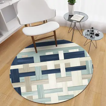 

Nordic Modern Geometric Carpet Round Soft Bbedroom Computer Chair Home Floor Mat