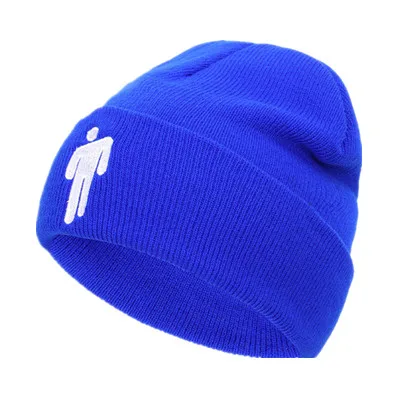 Royal Blue Лидер продаж, вязаная зимняя шапка Billie Eilish, 15 цветов, однотонная вязаная шапка в стиле хип-хоп, вязаная шапка, аксессуар для костюма, подарок, теплая зимняя шапка - Цвет: Royal Blue