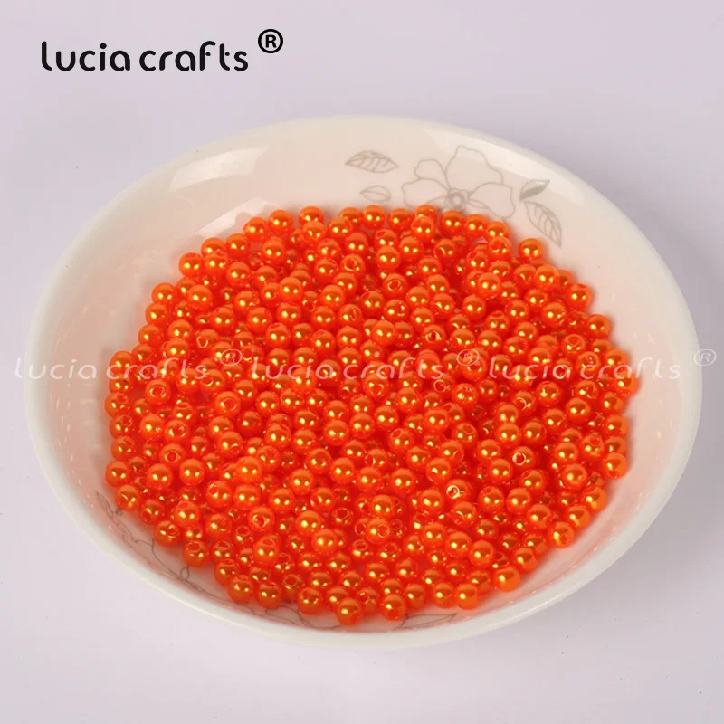 Lucia crafts, 4 мм, 500 шт./лот, разноцветные Круглые бусины с имитацией жемчуга, аксессуары для изготовления своими руками, E0813