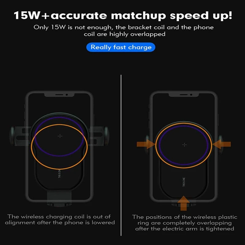 Qi Быстрое беспроводное автомобильное зарядное устройство, 15 Вт автоматическое Беспроводное зарядное устройство автомобильное зарядное устройство для телефона автоматическое зажимное вентиляционное отверстие для iPhone для Samsun