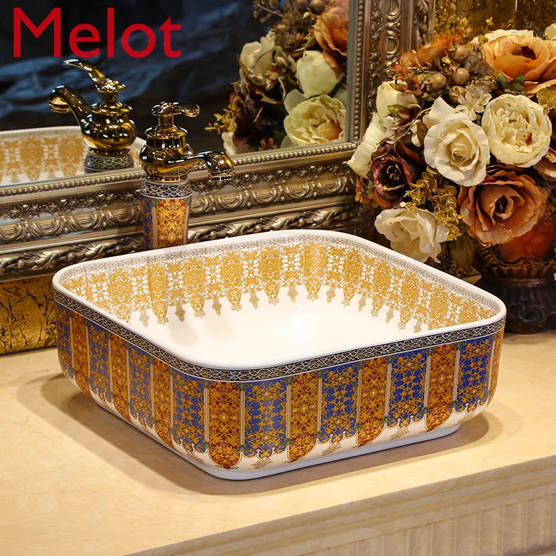 

Art Basin Table Basin Rectangular Bathroom Basin Wash Basin Wash Face Ceramic Basin Household