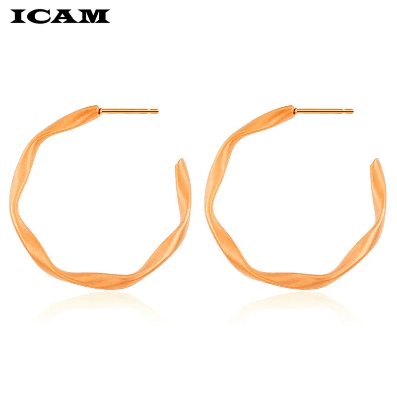 ICAM Мода 1 пара серьги-кольца женские золотые цвета из нержавеющей стали хип-хоп Brincos Ювелирные изделия в стиле "Бохо" Подарки
