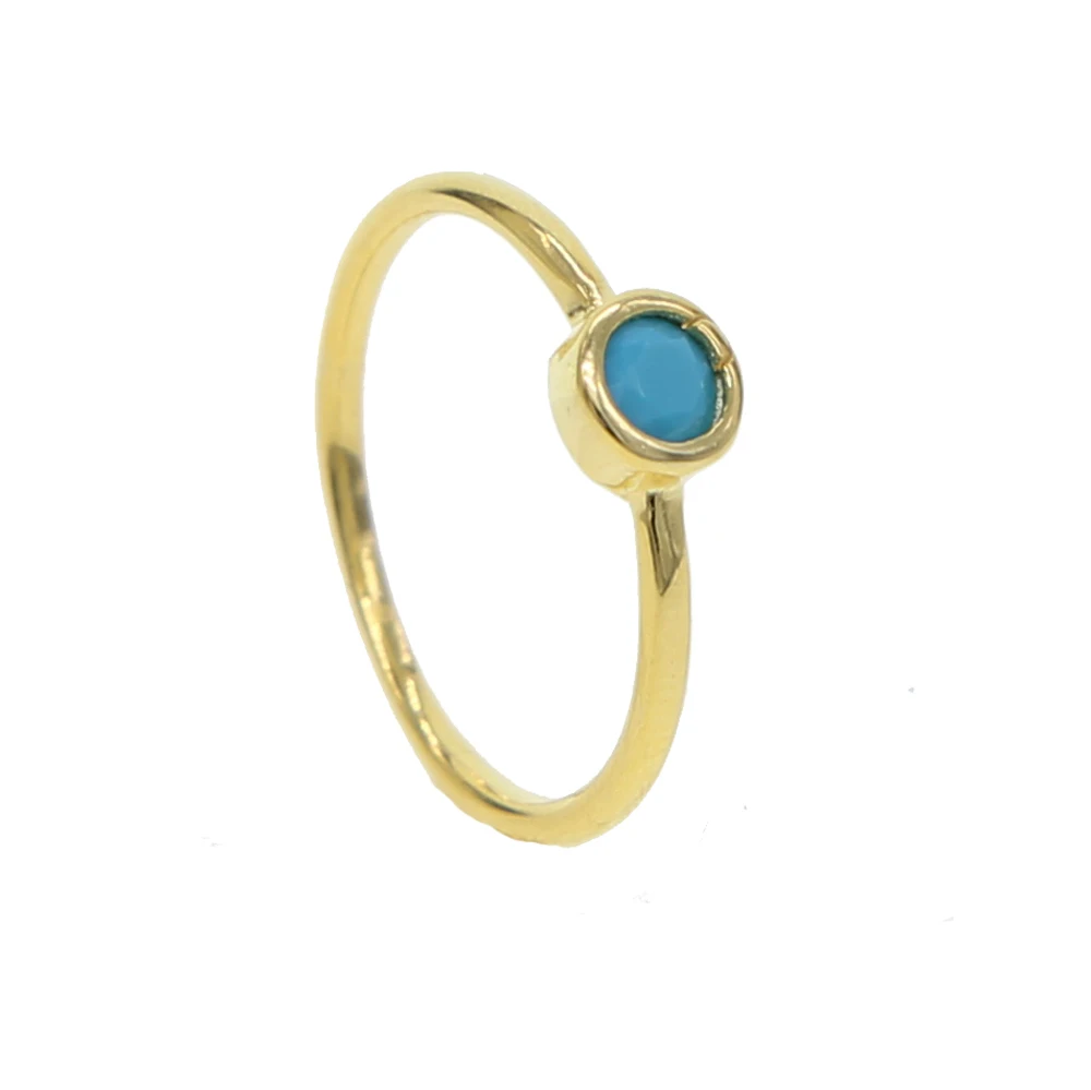 925 sterling silver full size 5 6 7 8 9 single cz ring minimal delicate gold filled jewelry turquoises zirconia for women|Кольца| |