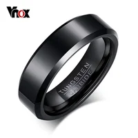 Vnox Black Tungsten Carbide Men's Ring Wedding Engagement Ring for Man Jewelry 6mm Wide Anillos 1