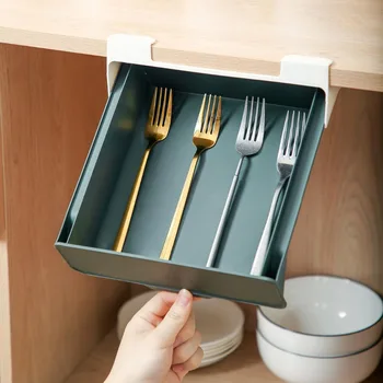 

Dustproof Kitchen Hook Shelf Pull Out Cabinet Partition Shelf Under Table Hanging Sundries Finishing Storage Racks