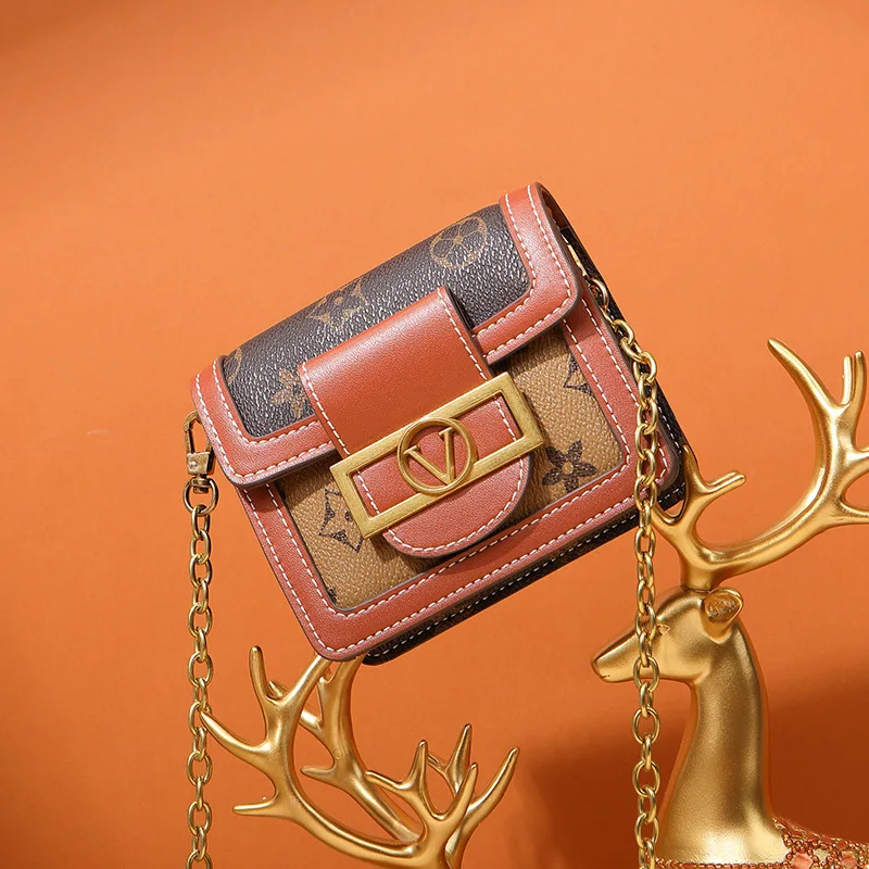 Мини-сумка-мессенджер Женская известный бренд Женская квадратная сумка на цепочке качественная женская сумка через плечо модная сумка для мобильного телефона
