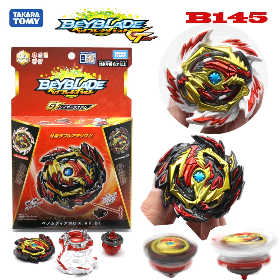 

Genuine TAKARA TOMY Beyblade Burst GT B-145 DX Starter Venom Diaboros.Vn.Bl Metal Fusion Beyblade Burst battle gyro toy