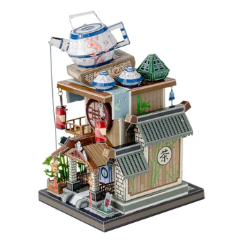 Art Model MU 3D Metal Puzzle Art Tour China Teahouse building model DIY 3D Laser Cut Assemble Jigsaw Toys GIFT For children