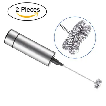 

Stainless Steel Electric Milk Frother Strong Horsepower Double Spring Whisk Head Fancy Coffee Frother Milk Blender Dropshipping