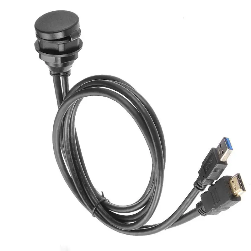 USB 3,0 HDMI удлинитель флеш приборная панель монтажный кабель для автомобиля лодки мотоцикла
