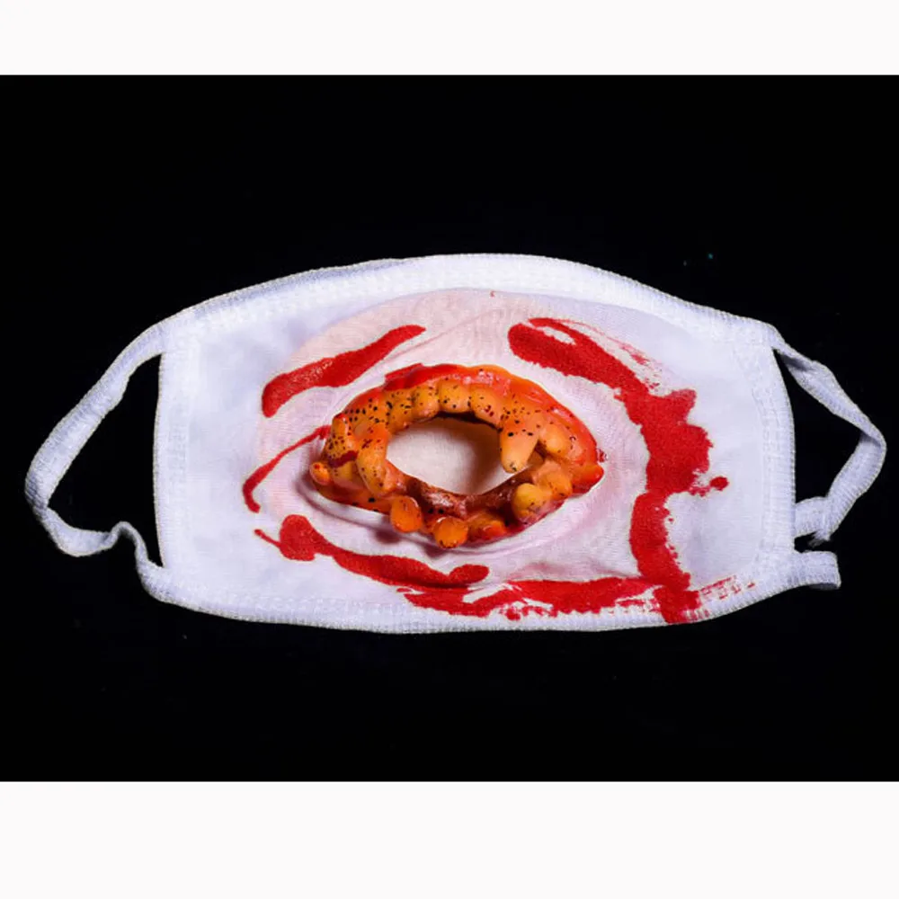 Для лица, с изображением губ маска Творческий страшная маска на Хэллоуин маска для лица Уход за кожей лица нарядное зубы зомби кровавый ужасающие подарок K919