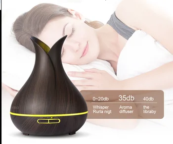 

Portable Aroma Diffuser Air Purifier Cool Mist Maker Ultrasonic Air Humidifer Wood Mini with LED Lamp Night Light for Home150ml