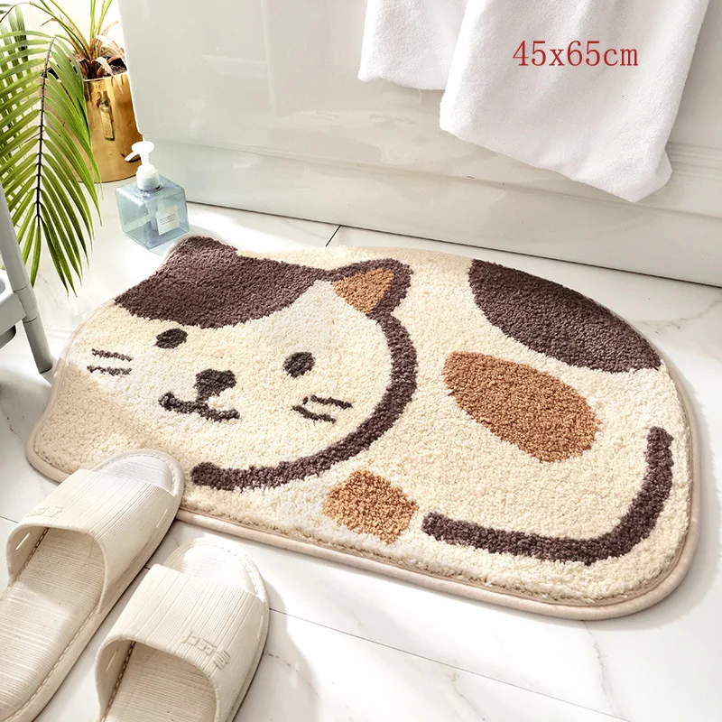Details about   Cartoon Cat Paw Plush Carpet Non-slip Absorbent Floor Mat for Household Bathroom 